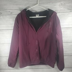 Victoria's Secret Pink Full Zip Sherpa Lined Jacket Black Orchid Maroon XS/S